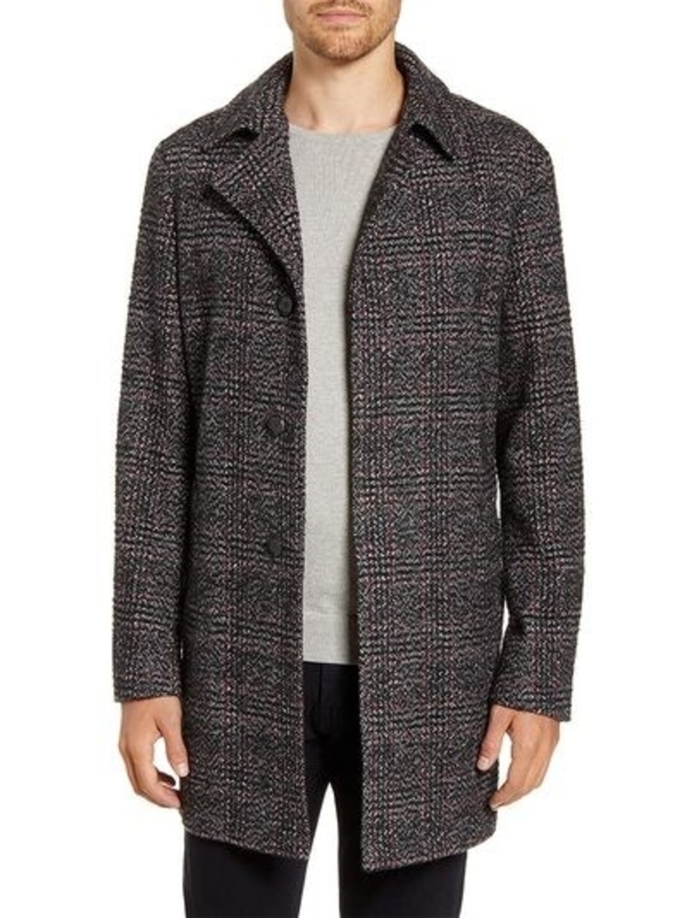 Rodd & Gunn Charcoal Plaid Wool-Blend Tweed Overcoat